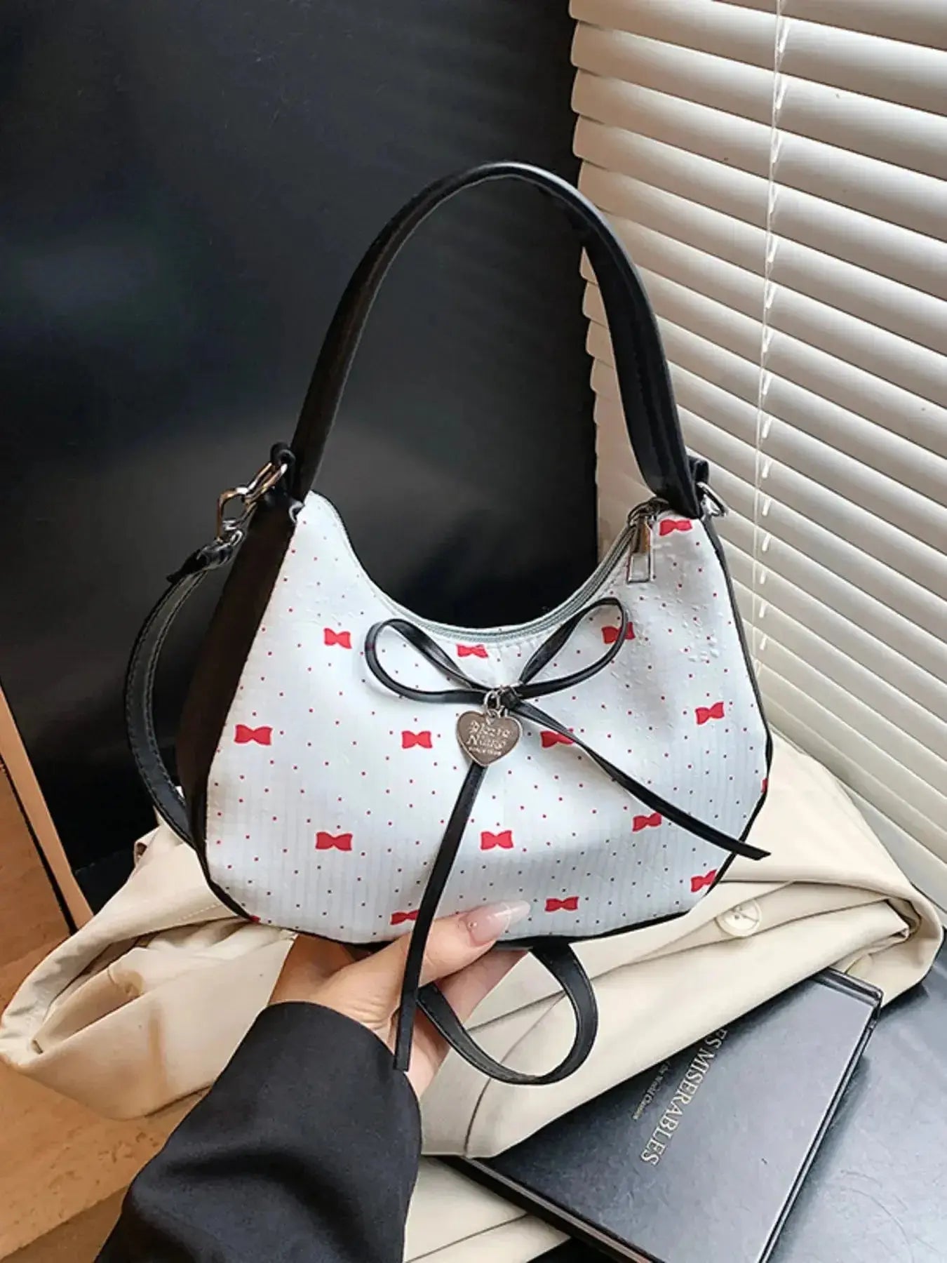 Printed Bow Shoulder Bag - DaisyDrop 