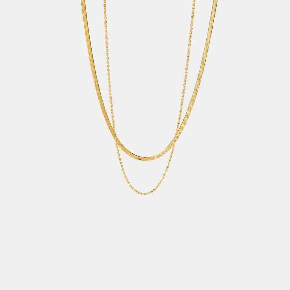 18K Gold-Plated Double-Layered Necklace - DaisyDrop 