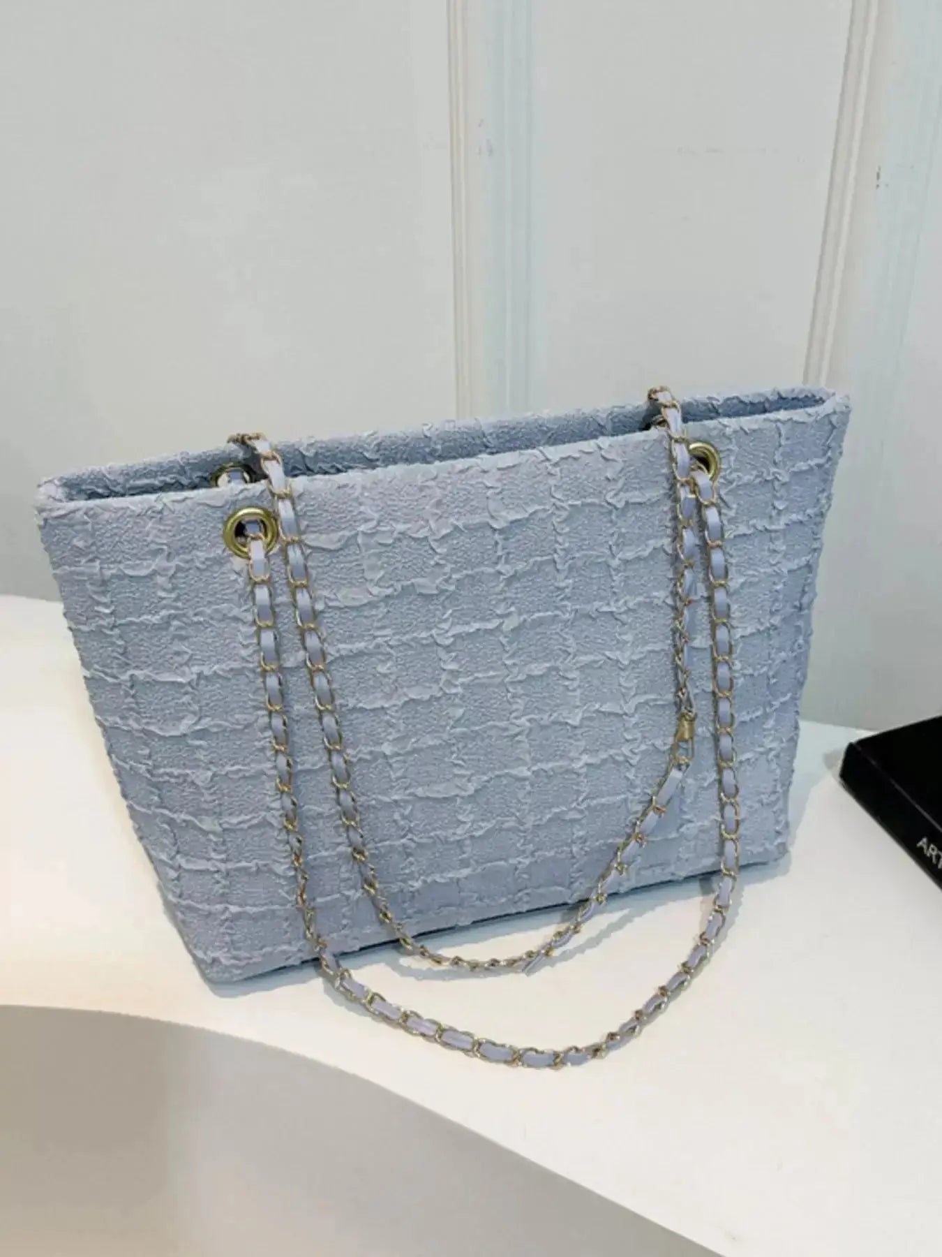 Tweed Chain Shoulder Bag - DaisyDrop 