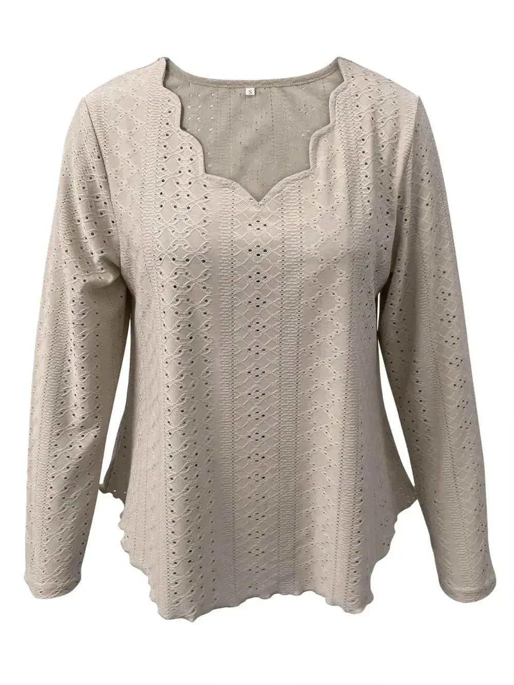 Eyelet Long Sleeve Blouse - DaisyDrop 