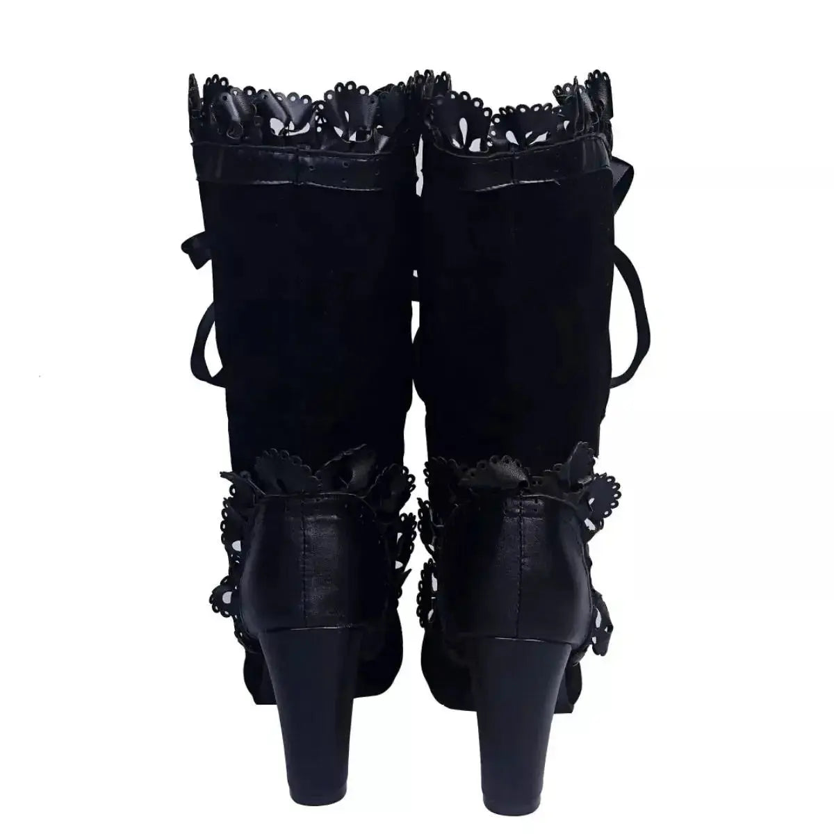 Lace Up Block Heels Boots - DaisyDrop 