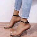 Block Heel Ankle Strap Sandals - DaisyDrop 