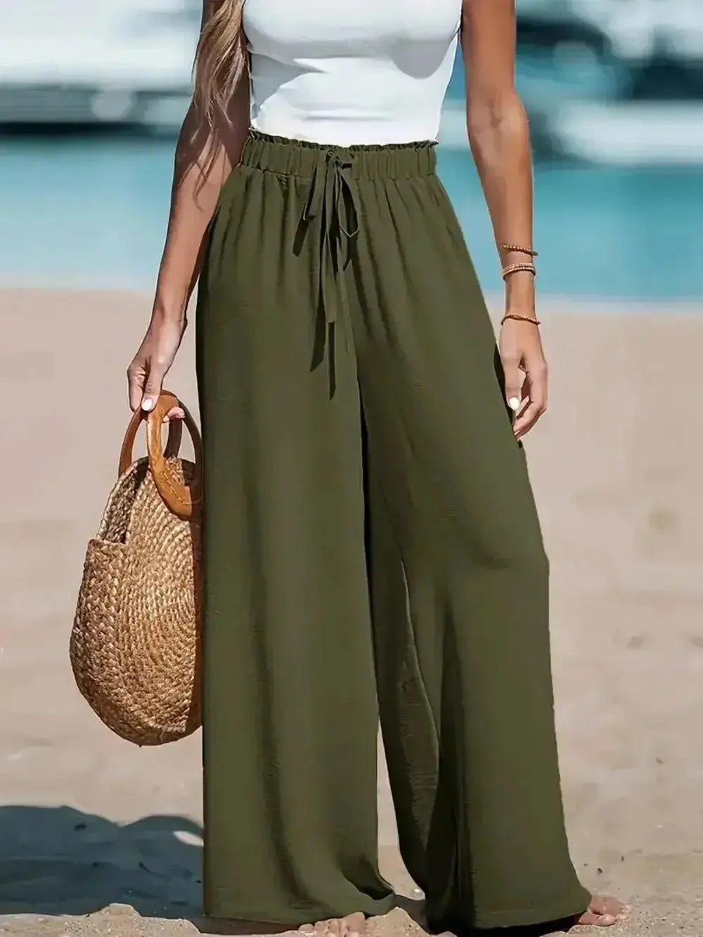 Drawsrting Wide leg Pants - DaisyDrop 