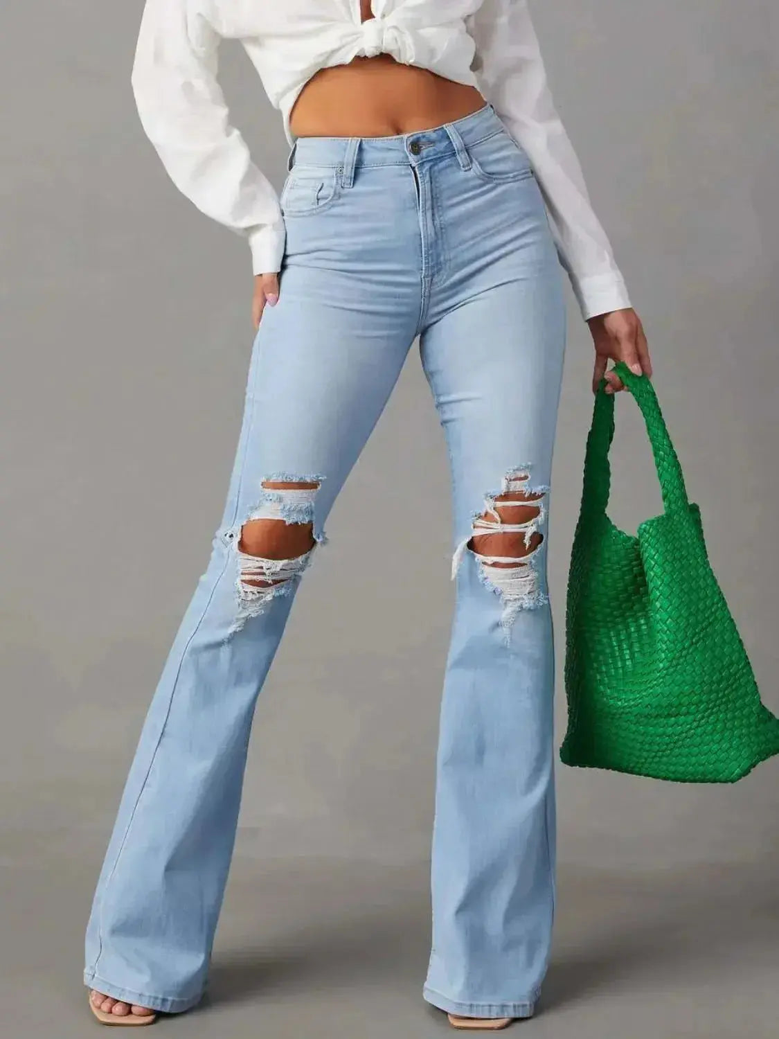 Distressed Jeans with Pockets - DaisyDrop 