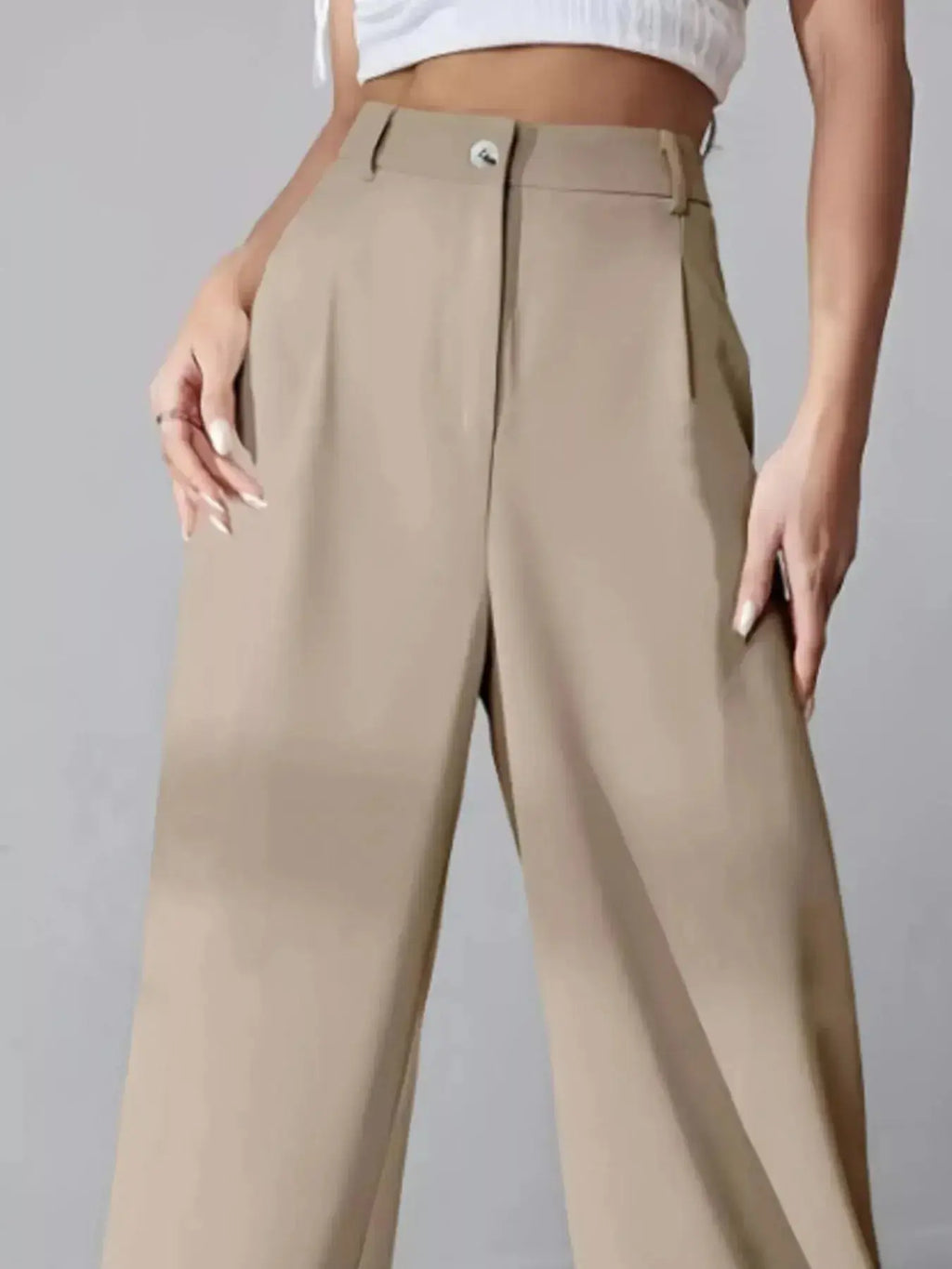 Wide Leg Pleated Pants - DaisyDrop 