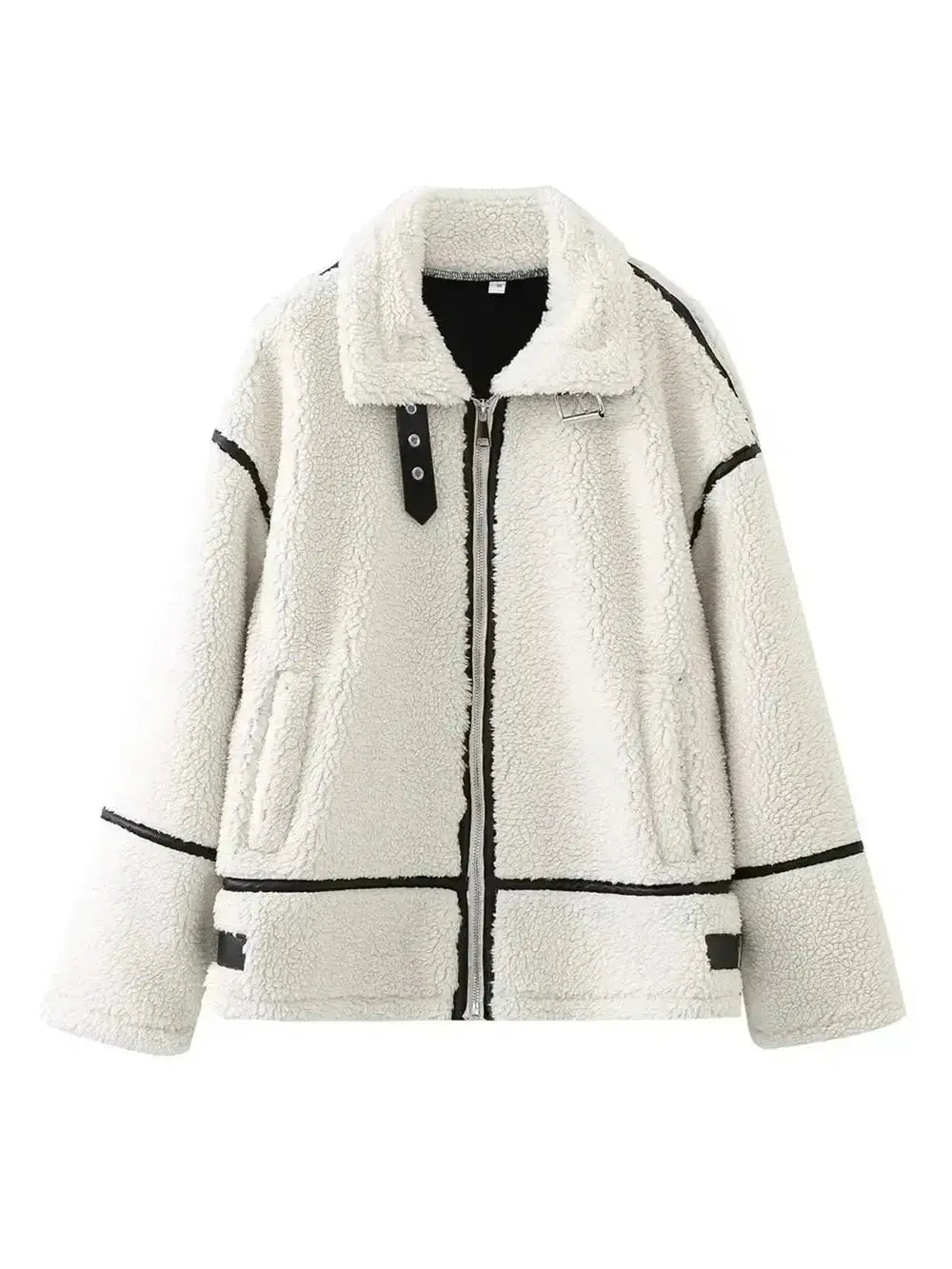 Zip Up Long Sleeve Sherpa Jacket - DaisyDrop 