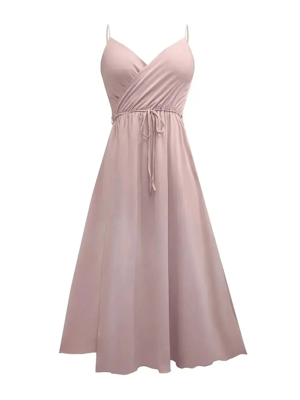 Honey Tied Surplice Sleeveless Midi Cami Dress - DaisyDrop 