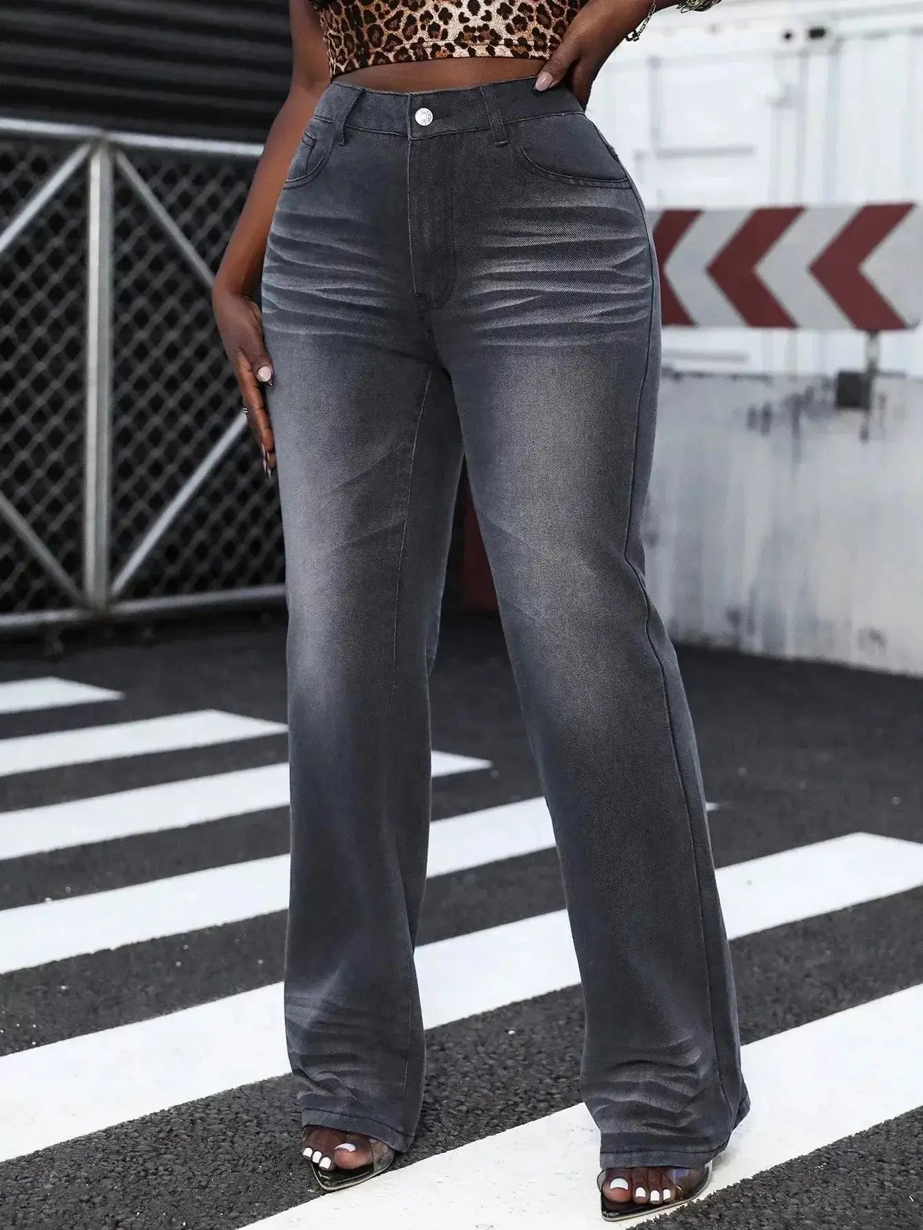 High Waist Straight Leg Jeans - DaisyDrop 