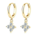 925 Sterling Silver Moissanite Hoop Drop Earrings - DaisyDrop 
