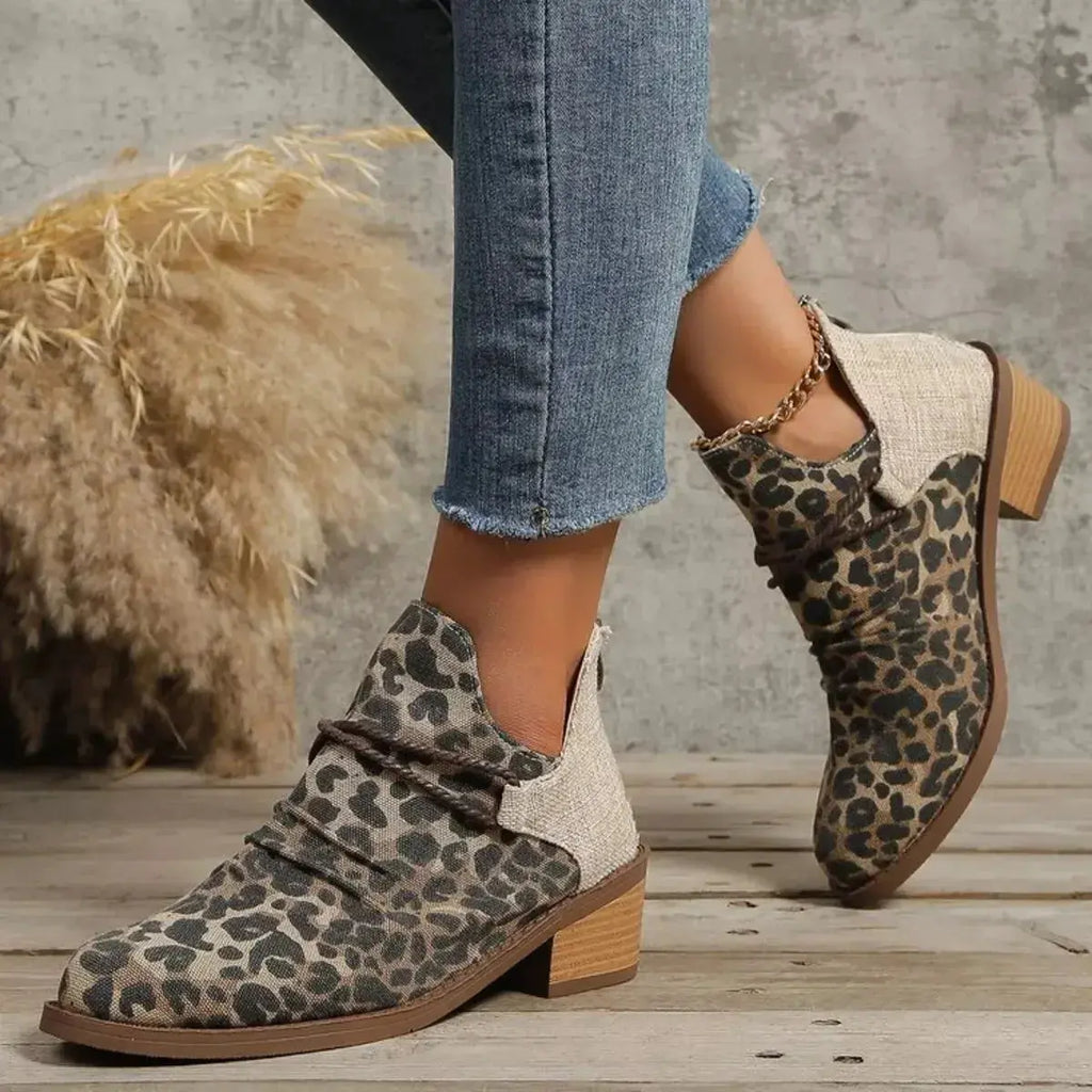 Block Heel Ankle Boots - DaisyDrop 