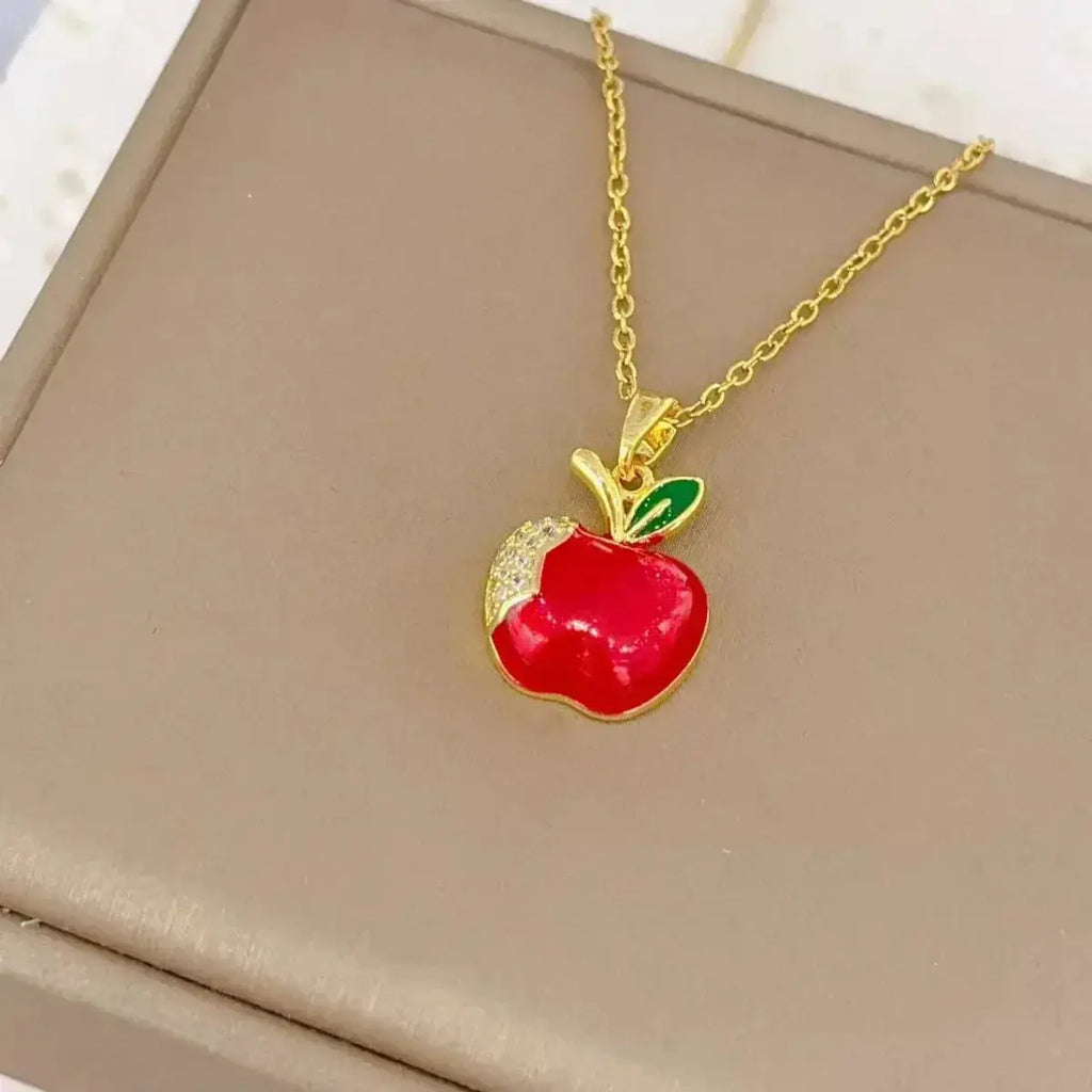 18K Gold-Plated Apple Necklace - DaisyDrop 