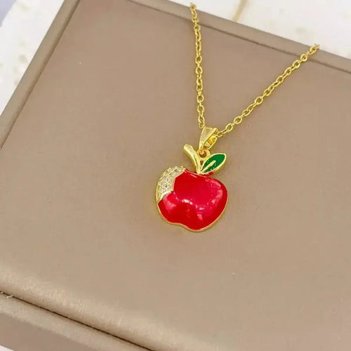 18K Gold-Plated Apple Necklace - DaisyDrop 