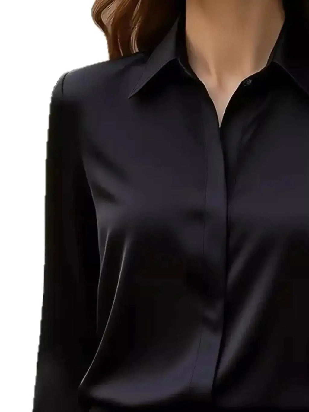 Button Down Collared Neck Long Sleeve Shirt - DaisyDrop 