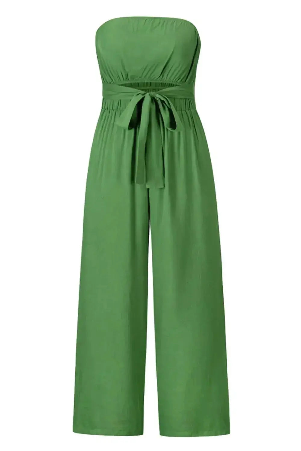 Tied Cutout Tube Wide Leg Jumpsuit - DaisyDrop 