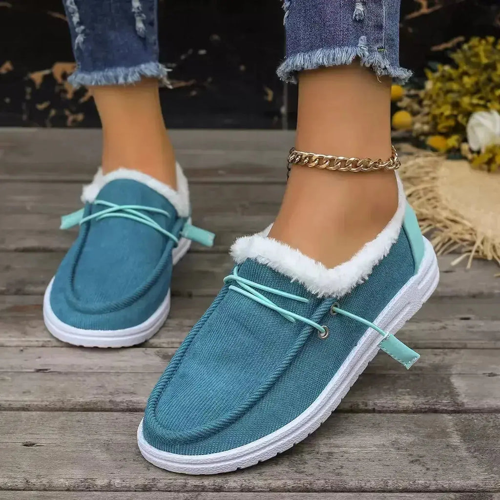 Faux Fur Lined Slip-Ons - DaisyDrop 