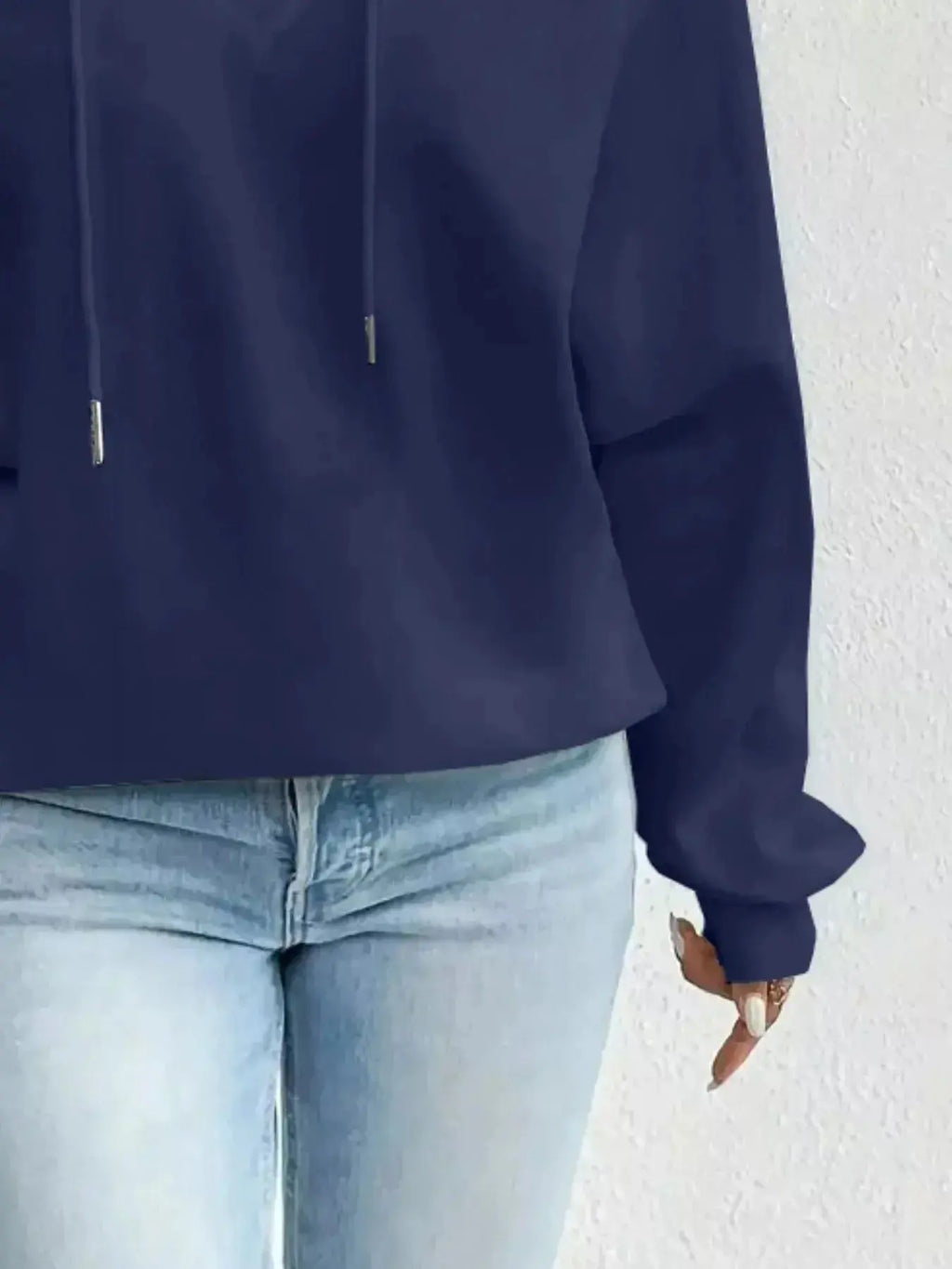 Full Size Off-Shoulder Drawstring Long Sleeve Top Plus Size - DaisyDrop 