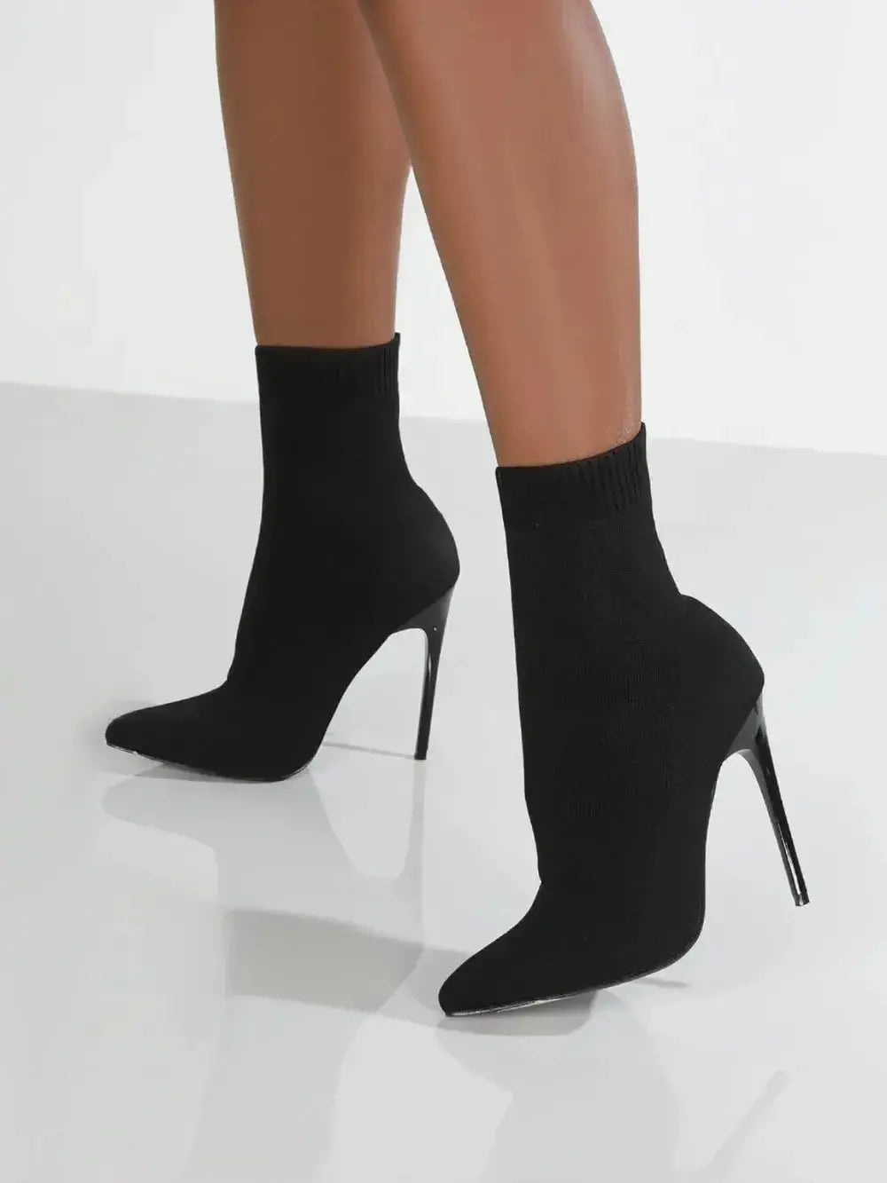 Mesh Point Toe Stiletto Boots - DaisyDrop 