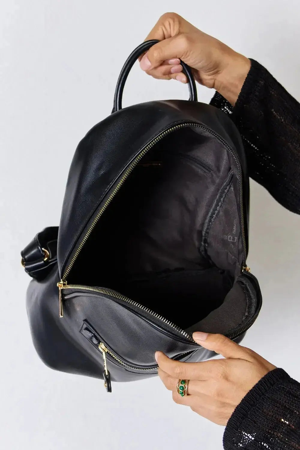 David Jones PU Leather Backpack - DaisyDrop 