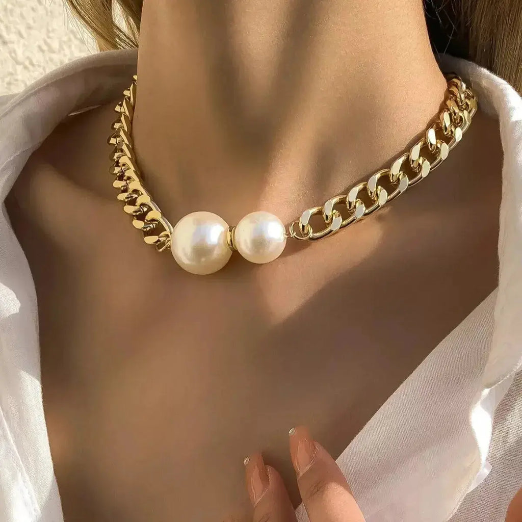 18K Gold-Plated Pearl Necklace - DaisyDrop 