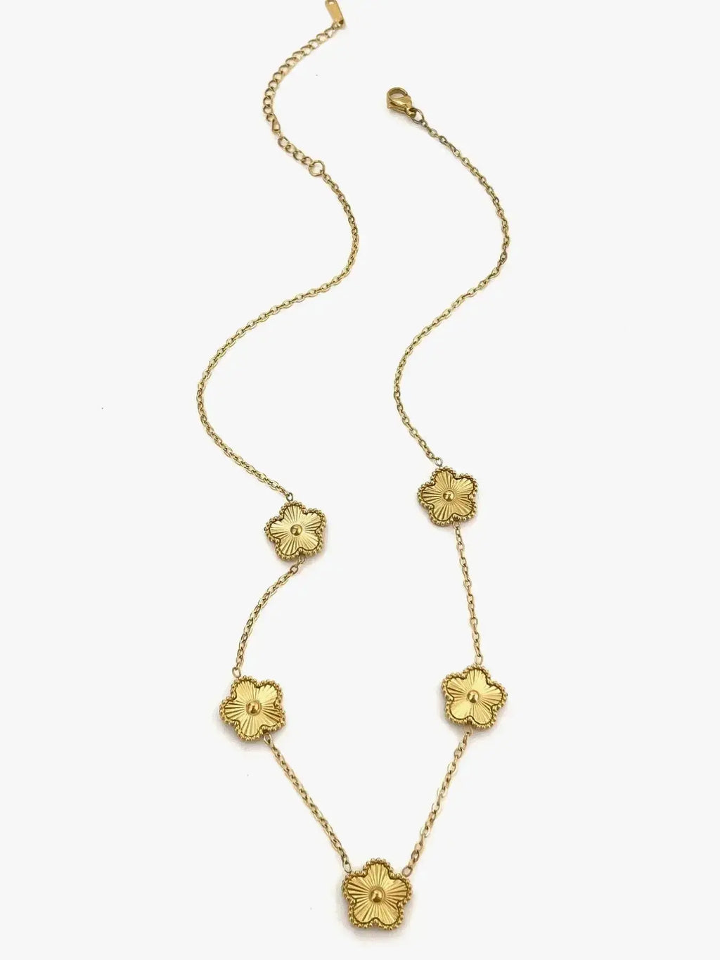 18K Gold-Plated Flower Chain Necklace - DaisyDrop 